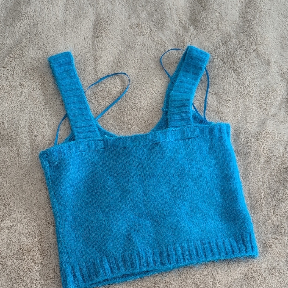 Zara Vibrant Blue Knit Top, Size S - Picture 7 of 7